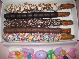 Chocolate Covered Jumbo Pretzels - Click Image to Close